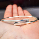 Solid 925 Sterling Silver Simple Band Cuff Bracelet