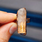 Rustic Copper & Natural Citrine Point Stone Ring
