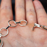 Solid 925 Sterling Silver & Natural Malachite Stone Handmade Chain Bracelet