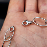 Solid 925 Sterling Silver 6mm Oval Chain Bracelet