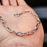 Solid 925 Sterling Silver 9mm Chain Bracelet With Toggle