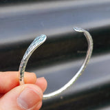 Solid 925 Sterling Silver Rustic Hammer Finish Handmade Bracelet