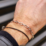 Solid 925 Sterling Silver 9mm Chain Bracelet With Toggle