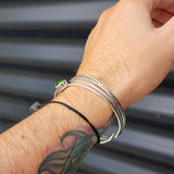 Solid Sterling Silver & Natural Peridot Handmade Cuff Bracelet