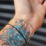 Solid 925 Sterling Silver & Natural Turquoise Handmade Bangle Bracelet