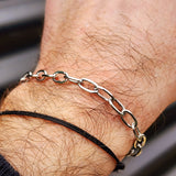 Solid 925 Sterling Silver 9mm Chain Bracelet With Toggle