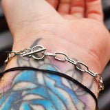 Solid 925 Sterling Silver 9mm Chain Bracelet With Toggle