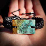 NZ Obay Stone / Polychrome Schist One Off Macrame Bracelet (1A3-839)