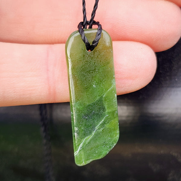 Natural Greenstone Pendant Necklace (AJJC2465)