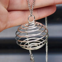 Interchangeable Crystal Stone Holder Empty Cage Necklace