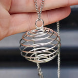 Interchangeable Crystal Stone Holder Empty Cage Necklace