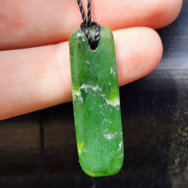 Natural Greenstone Pendant Necklace (AJJC2446)