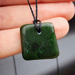 Natural Greenstone Pendant Necklace (AJJC2433)