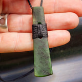 NZ Greenstone Pounamu Toki Pendant Necklace (N408)