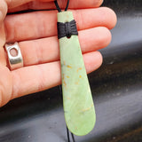 NZ Greenstone Pounamu Toki Pendant Necklace (N388)
