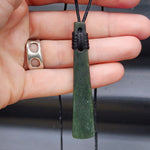 NZ Greenstone Pounamu Toki Pendant Necklace (N163)