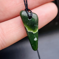 Natural Greenstone Pendant Necklace (AJJC2360)