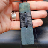 NZ Greenstone Pounamu Toki Pendant Necklace (N448)