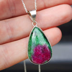 Solid Sterling Silver & Ruby Zoisite Handmade Necklace