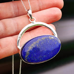 Solid Sterling Silver & Natural Lapis Lazuli Handmade Breastplate Necklace