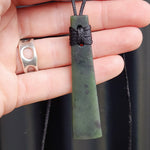 NZ Greenstone Pounamu Toki Pendant Necklace (N188)