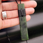 NZ Greenstone Pounamu Toki Pendant Necklace (N241)
