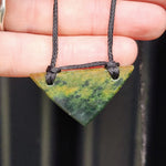 NZ Greenstone Pounamu Plate Pendant Necklace (N187)