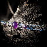 Solid 925 Sterling Silver & Natural Amethyst Handmade Cuff Bracelet