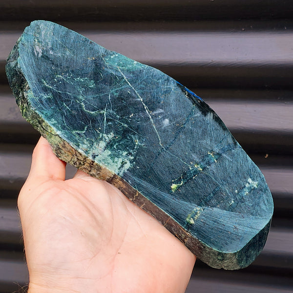 871g Raw New Zealand Greenstone / Pounamu Carving Slice (R14B226)