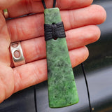 NZ Greenstone Pounamu Toki Pendant Necklace (N406)