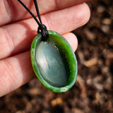 Natural Jade Paua Shell Pendant Necklace (N1077)