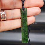 Natural Nephrite Greenstone Pounamu Toki Pendant Necklace