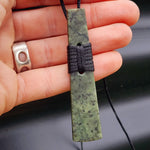 NZ Greenstone Pounamu Toki Pendant Necklace (N293)