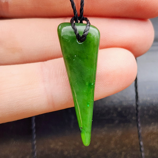 Natural Greenstone Pendant Necklace (AJJC2438)