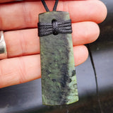 NZ Greenstone Pounamu Toki Pendant Necklace (N393)
