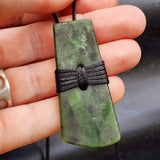NZ Greenstone Pounamu Toki Pendant Necklace (N477)