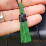 NZ Greenstone Pounamu Toki Pendant Necklace (N449)