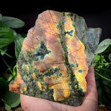 416g FLASH Raw Labradorite Carving Slice (S14B1)