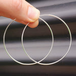 Large 60mm Solid 925 Sterling Silver Round Hoop Earrings
