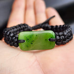 Natural Greenstone One Off Macrame Bracelet (1A3-783)