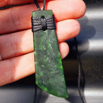NZ Greenstone Pounamu Toki Pendant Necklace (N313)