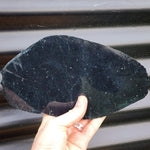 1121g Raw Dark New Zealand Greenstone / Pounamu Carving Slice (R14B379)