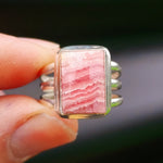 (R) Solid Sterling Silver & Natural Love Stone Handmade Cage Ring