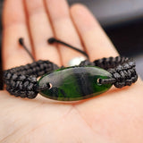 Natural Greenstone One Off Macrame Bracelet (1A3-795)