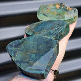 1kg Raw New Zealand Greenstone / Pounamu Carving Slices (R14B408)