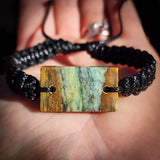 NZ Obay Stone / Polychrome Schist One Off Macrame Bracelet (1A3-840)