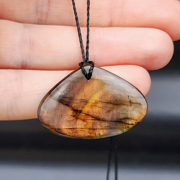 Natural Labradorite Pendant Necklace (1BBB281)