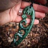 Natural Jade XL Manaia Pendant Necklace (N2125)