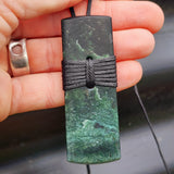 NZ Greenstone Pounamu Toki Pendant Necklace (N383)