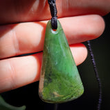 Nephrite Jade / Greenstone Fan Toki Pendant Necklace P5B1